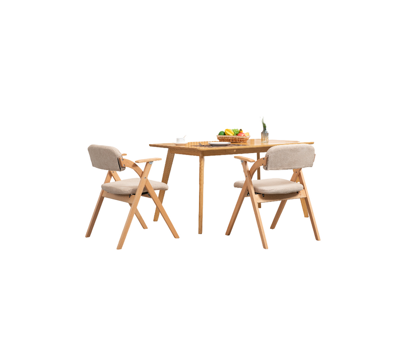 Lot De 2 Chaises Pliantes En Bois Avec Accoudoirs Et Assise Rembourrée, Kaki
