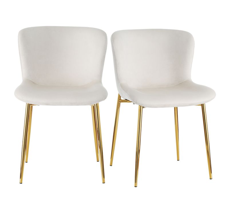 Fauteuil En Velours Beige Avec Pieds Dorés, Lot De 2 Chaises Lounge Modernes Sans Accoudoirs