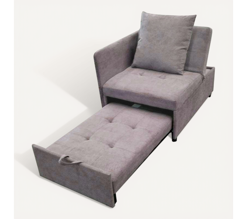 Canapé-lit 3-en-1 En Tissu Avec Dossier Réglable Et Coussin, Compact Pour Petits Espaces