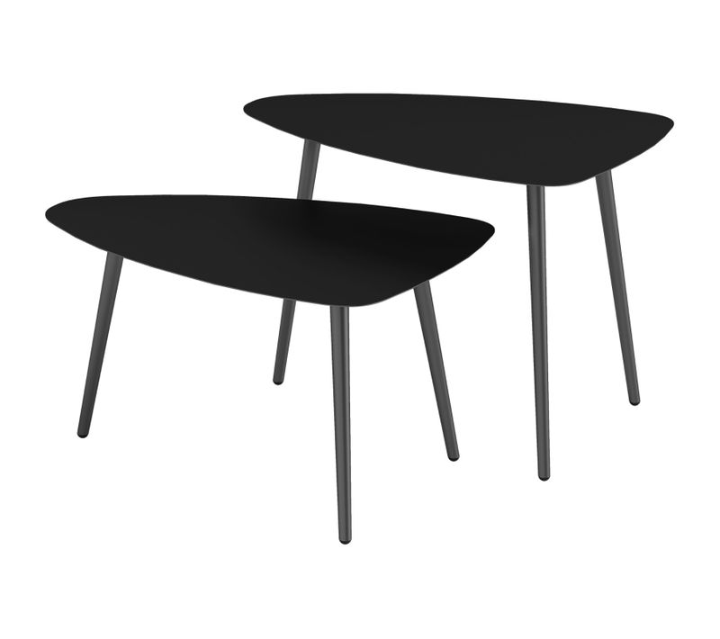Set De 2 Tables Basses Géométriques En Acier, Usage Intérieur/extérieur