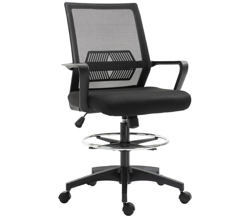 Chaise De Bureau Ergonomique à Filet, Avec Repose-pieds Réglable Et Dossier Basculant