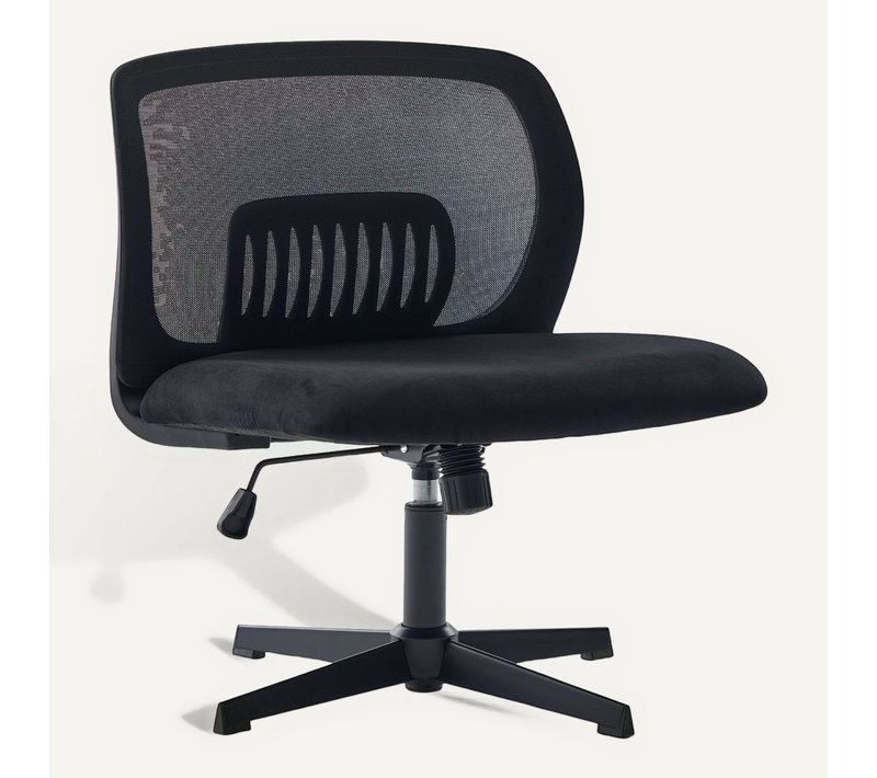 Fauteuil Sans Accoudoirs Large Et Ergonomique, Pivotant 360°, Réglable En Hauteur, Noir