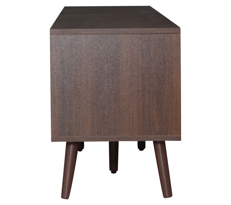 Meuble TV 200x37x49,5 Cm En Bois Et Rotin, Pour TV Jusqu'à 80", Design Moderne
