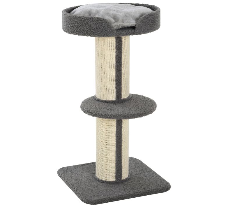 Arbre à Chat Stable Avec Poteaux En Sisal Et Plateforme, Gris, Charge 30 Kg