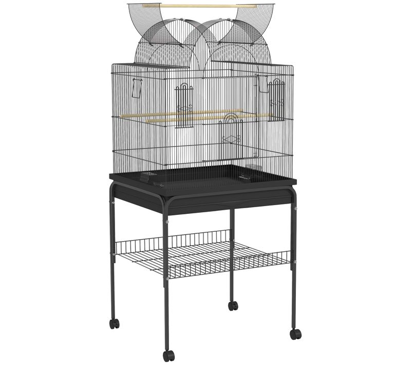 Grande Volière Mobile Pour Perruches Et Canaris Avec Tablettes Et Tiroir