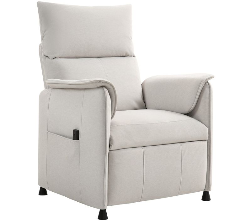 Fauteuil Relax Électrique Avec Fonction Mémoire Et Revêtement Velours Crème