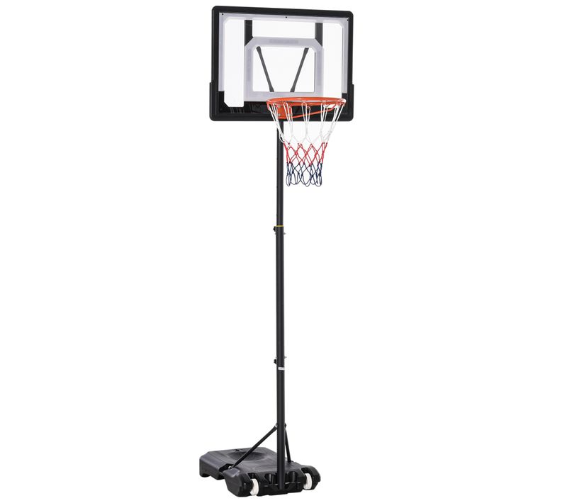 Panier De Basketball Extérieur Réglable Pour Enfants Avec Roulettes, Noir, 83 X 75 X 206-260 Cm