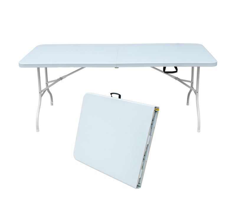 Table Pliante Robuste Portable 180 Cm, Multi-usage, Blanche