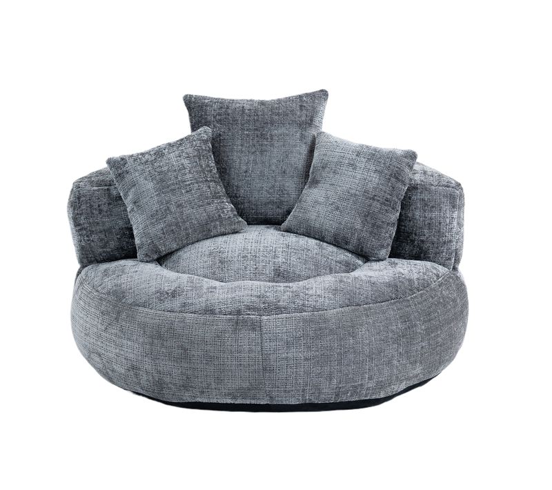 Fauteuil Poire Lazy Sofa Chenille Pour Adultes Et Enfants, Gris