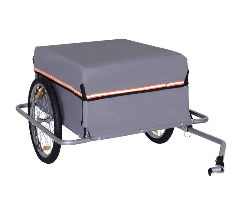 Remorque Vélo Cargo Pliable 40 Kg Acier Et Tissu Oxford Noir