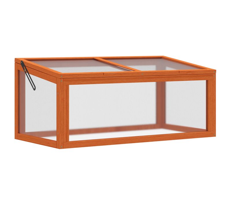 Mini Serre à Cadre Bois Et Polycarbonate 90x46x40 Cm Pour Balcon Et Jardin