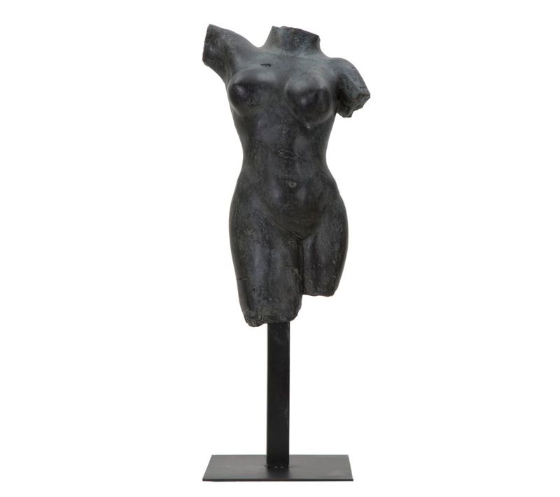 Buste Décoratif Femme Noire En Résine 50 Cm Style Classique