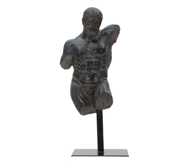 Buste Décoratif Homme En Résine Noire 57 Cm Style Classique