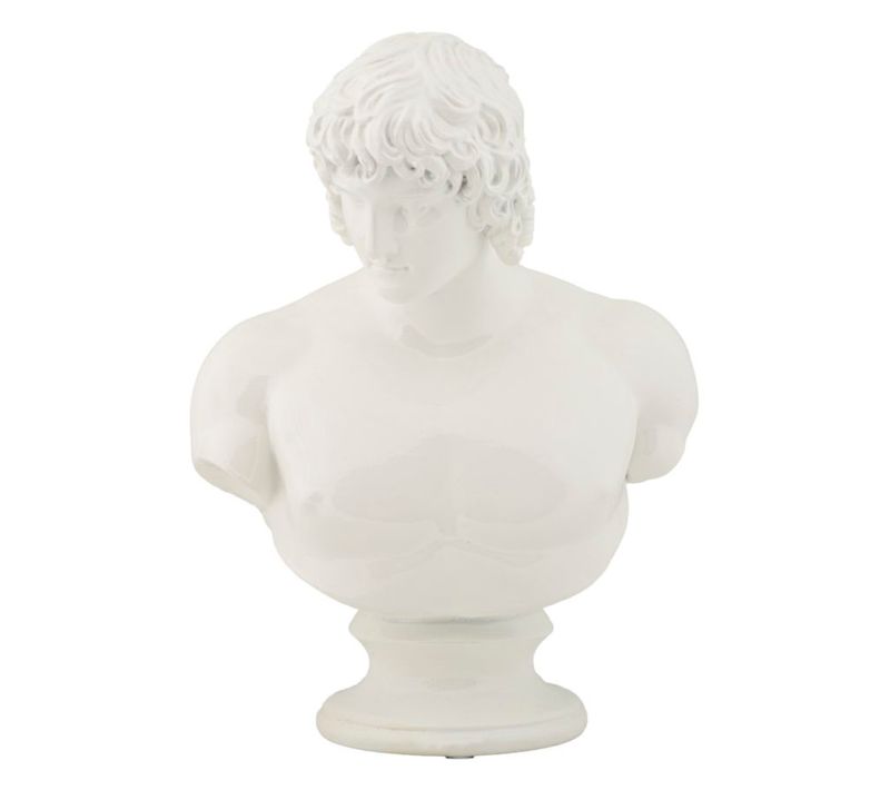Buste Décoratif Centurion Blanc Style Renaissance 25 Cm