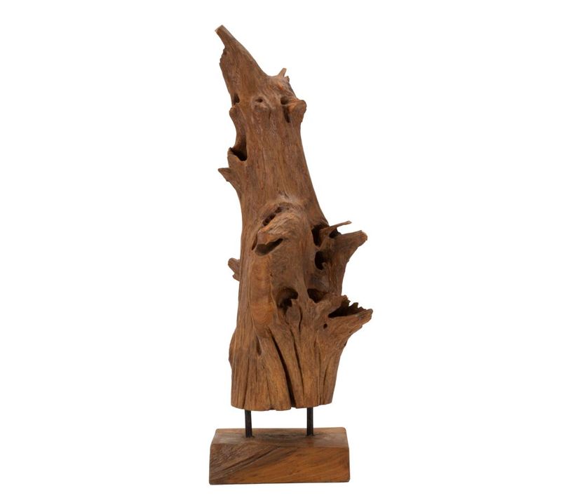 Sculpture En Teck Recyclé 27 X 23 X 64 Cm
