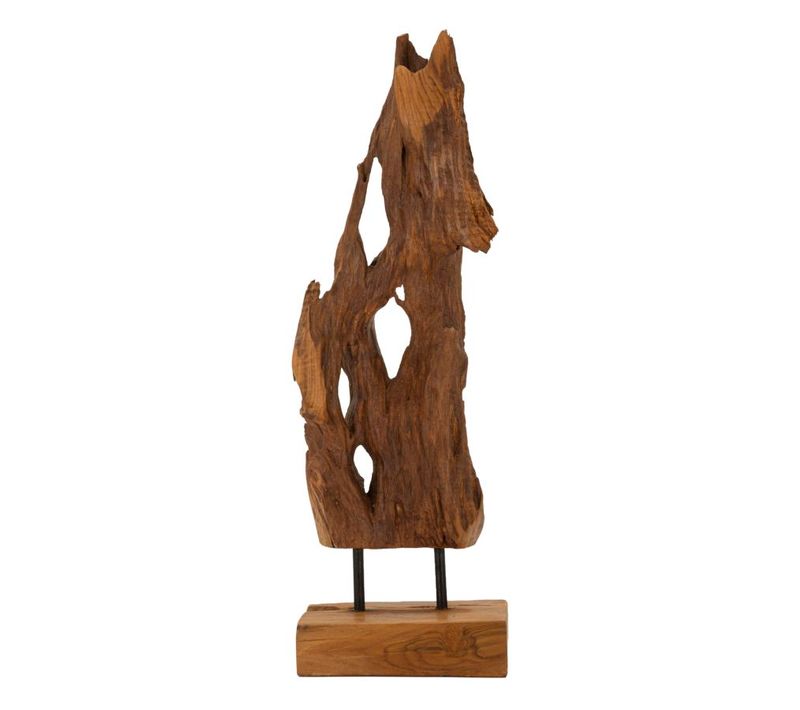 Sculpture En Teck Recyclé Akar 13 X 18 X 55 Cm