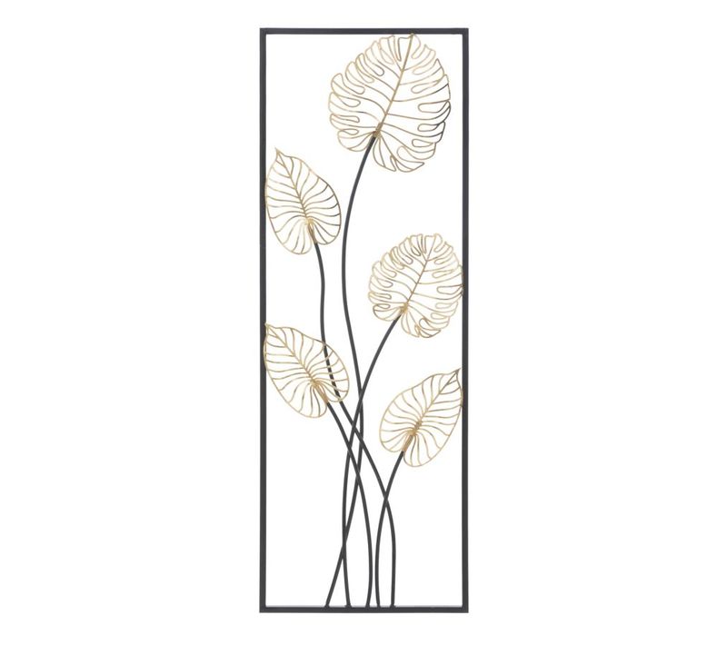 Panneau Mural Décoratif En Métal Motif Feuillage 3d, 31 X 90 X 2,5 Cm