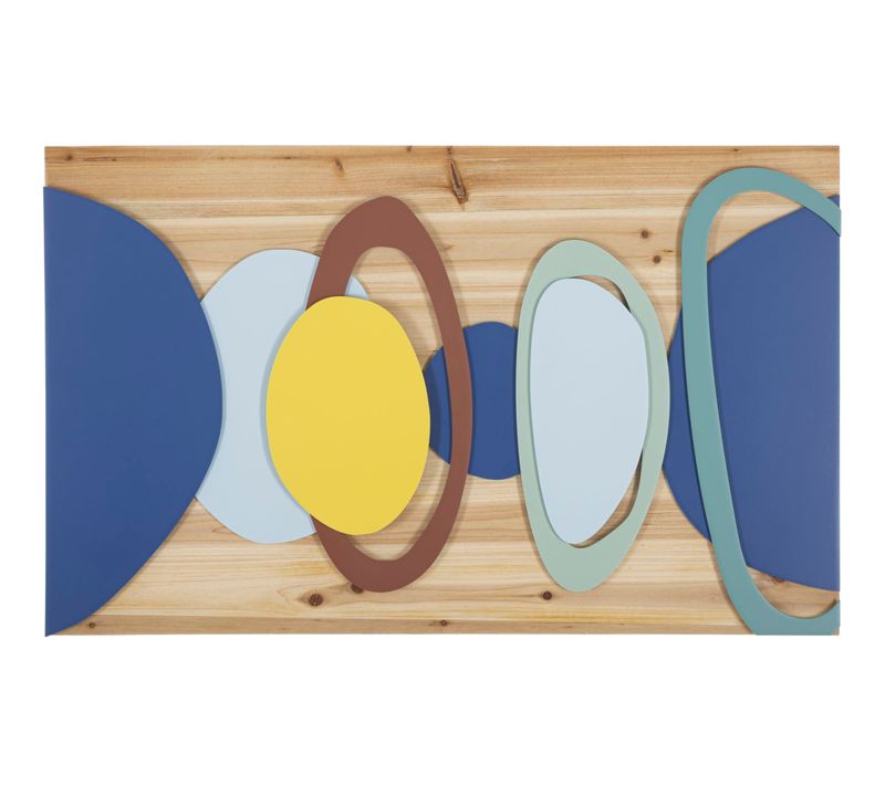 Panneau Mural 3d Wood Color Métal Et Bois 80x50 Cm Décor Géométrique
