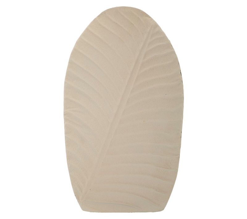 Vase Haut Dune En Fer 26x11x41 Cm Texture Feuillage Crème