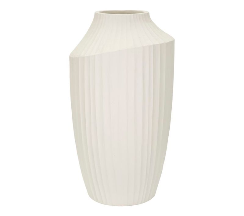 Vase Haut Ice Ø28,5x50,5 Cm En Mgo Finition Crème Sculpturale