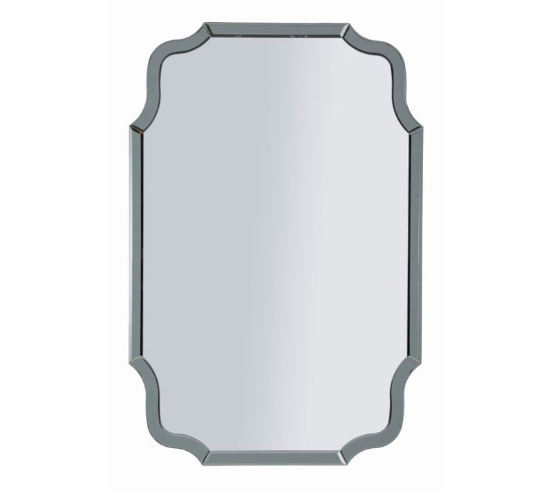 Miroir Mural Gris 60x90 Cm Rectangulaire Avec Cadre Raffiné Et Style Moderne