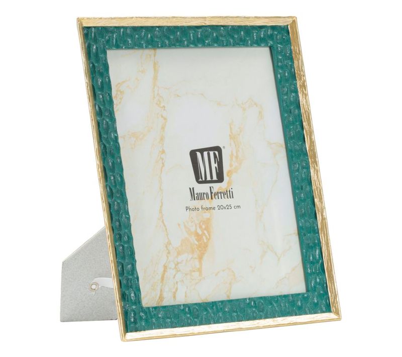 Cadre Photo Élégant Vert Et Doré 25x30 Cm Format 20x25 Cm