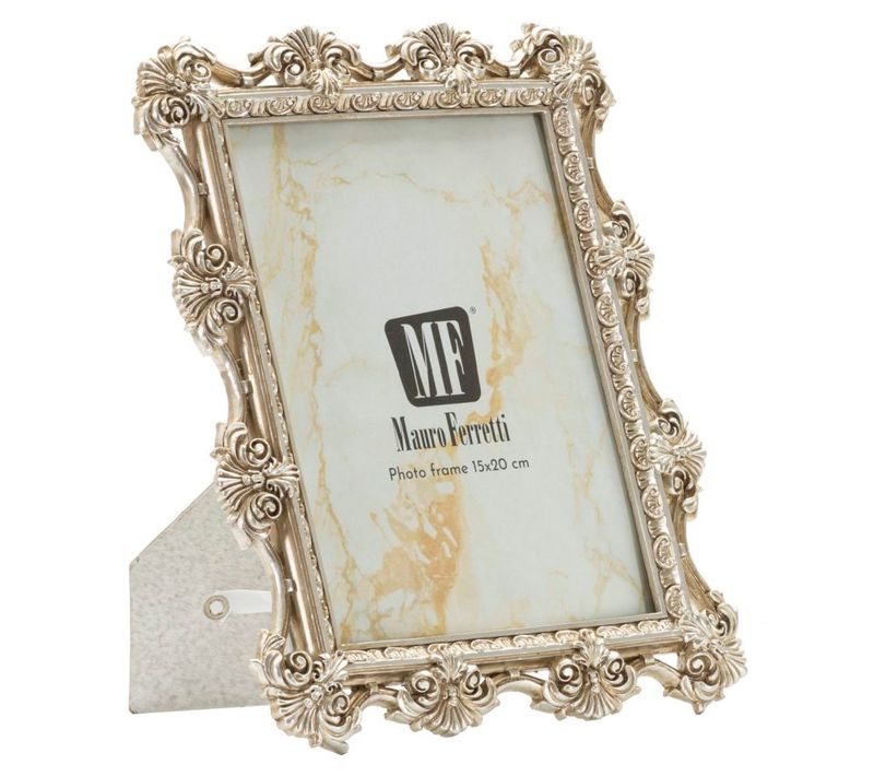 Cadre Photo Baroque Florence Argenté 21,5x26,8 Cm Format 15x20