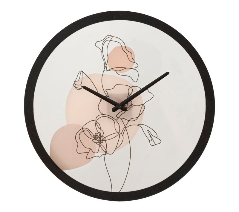 Horloge Murale Ronde 40 Cm Style Bohème Avec Cadran Floral Multicolore Élégant