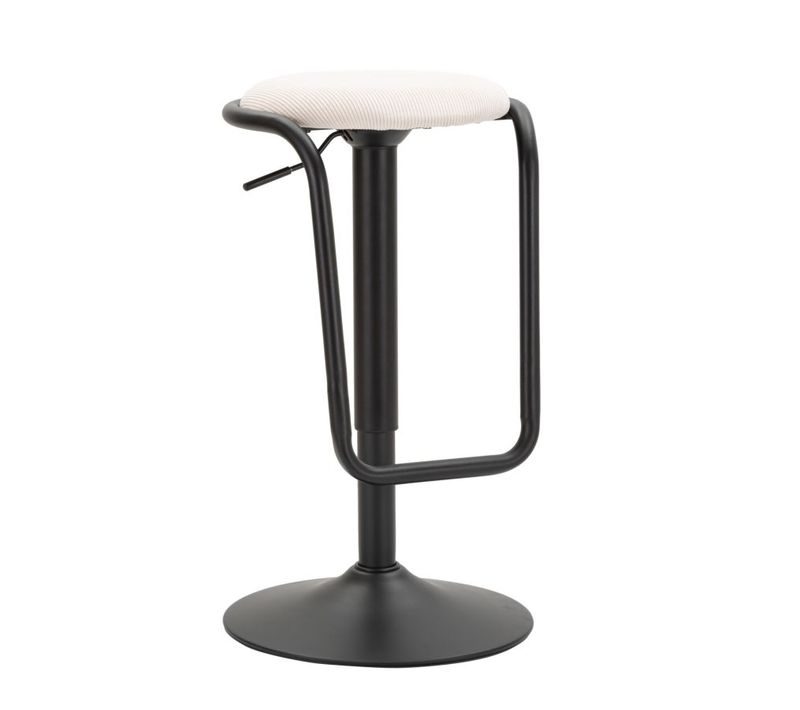 Tabouret De Bar Blanc Pivotant Réglable Ø41 Cm Style Moderne Années 70