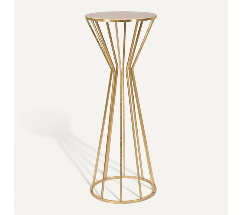 Bout de canapé Ronde Glamour Ø 38x100 Cm, Finition Métal Doré Venice