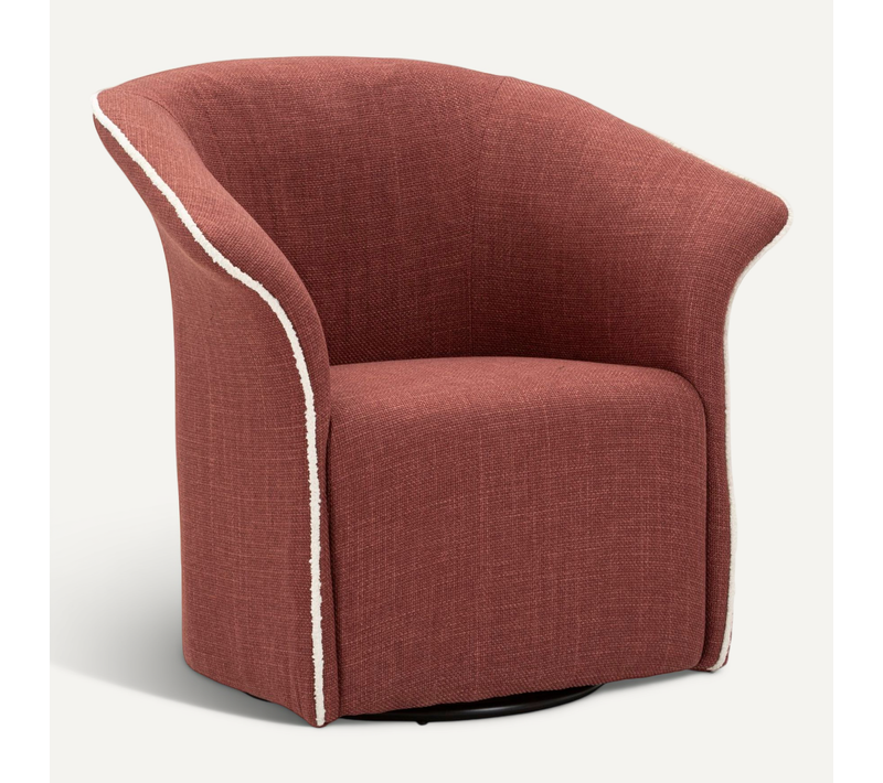 Fauteuil Pivotant Bordeaux 83,5x66x80 Cm Design Enveloppant Et élégant
