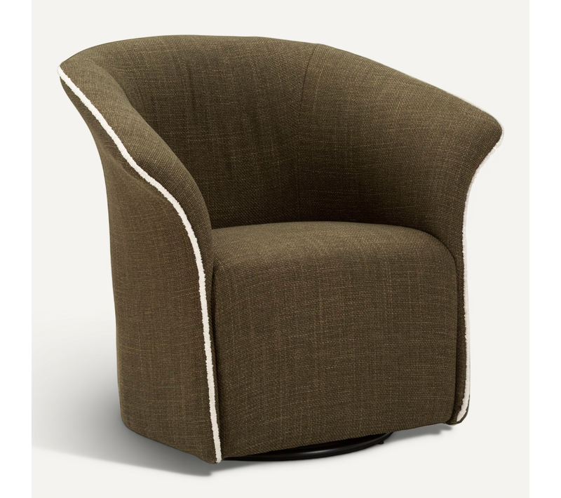Fauteuil Pivotant Vert 83,5x66x80 Cm Design Enveloppant Et Moderne
