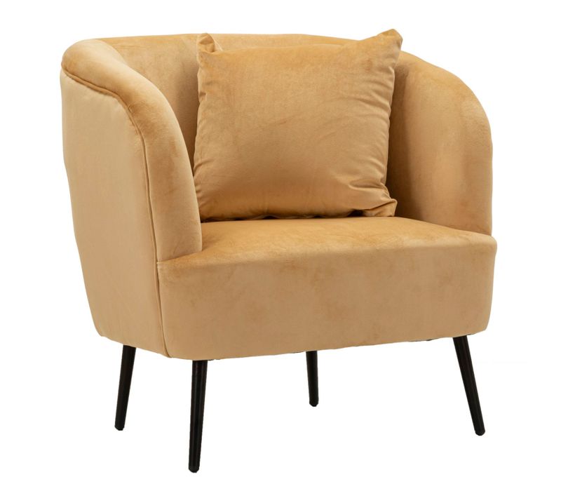 Fauteuil Marron Avec Coussins 73x66x78 Cm En Simili Cuir Moderne Et Élégant