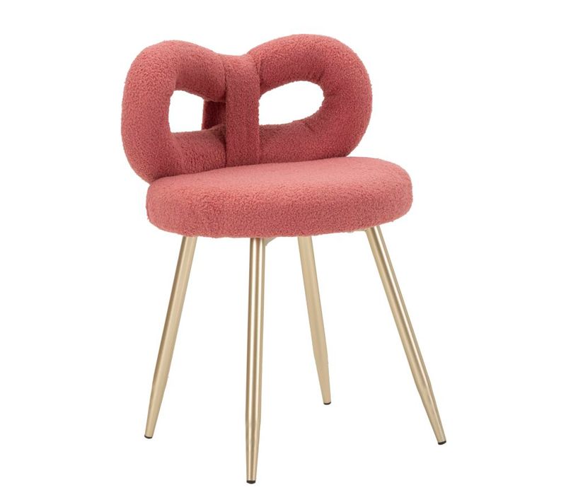 Mini Chaise Rose Glamour Ø 40x67 Cm, Assise 46 Cm, Design Enveloppant