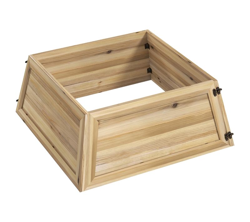 Jupe De Sapin 65x65 Cm En Bois De Pin Naturel, Style Rustique Pour Noël