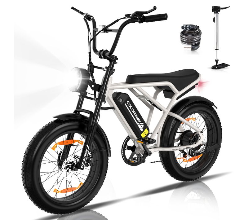 Vélo Électrique Vae - Grisetblanc - 20" X 4.0 Gros Pneus - Batterie Amovible 36v 12ah - E-bike Vtt