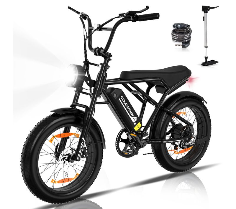 Vélo Électrique Vae - Noir - 20" X 4.0 Gros Pneus - Batterie Amovible 36v 12ah - E-bike Vtt