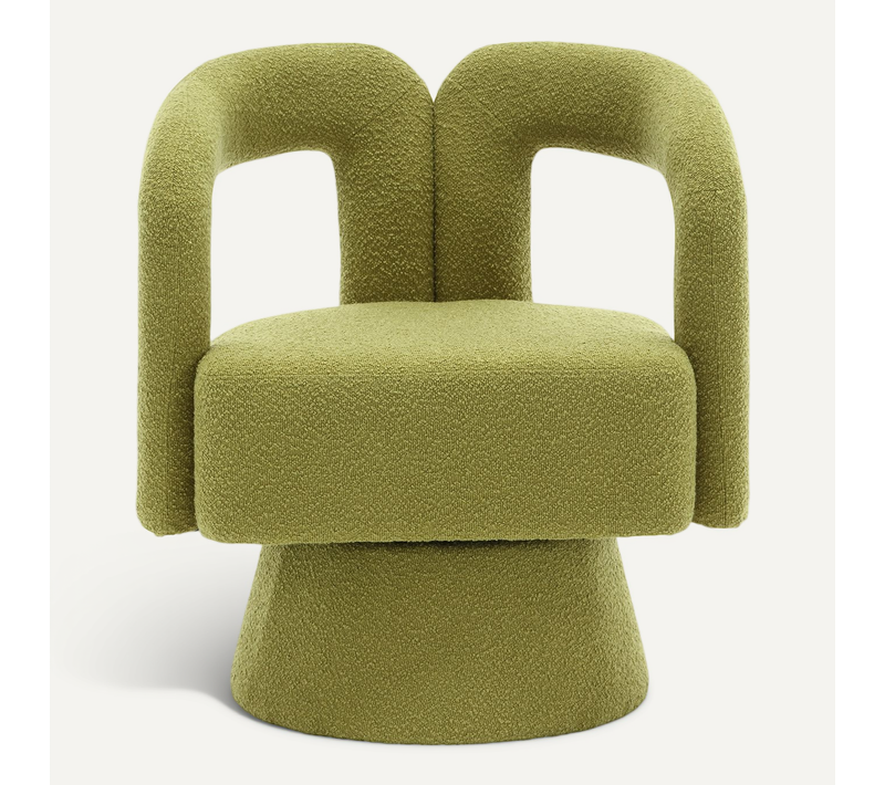 Fauteuil Accent Rotatif 360° En Tissu Moelleux,large Rembourrage,pour Salon,chambre,bureau,olive