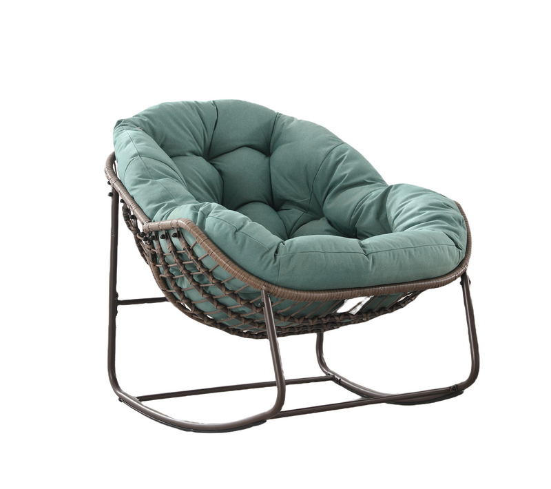 Chaise à Bascule Extérieure, Fauteuil Oeuf En Osier XXL, Confortable Avec Coussin Épais