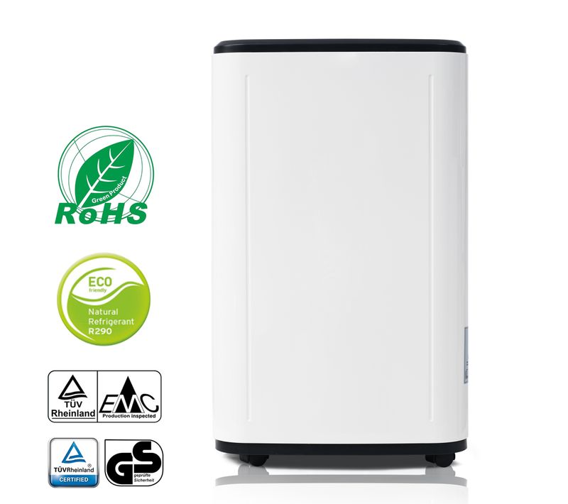 Déshumidificateur 25l/jour Pour 26 M², 3-en-1 Avec Purificateur D’air, Séchoir, écran LED, Blanc
