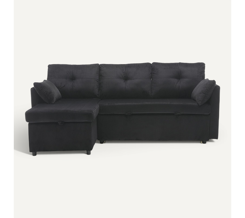 Sofa Multifonction Avec Rangement, Méridienne Convertible, Salon Modulable, Gris