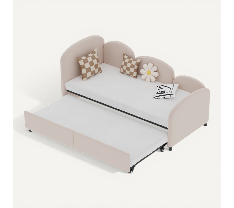 Lit Banquette Double Avec Tiroirs De Rangement En Velours, 90 X 200 Cm, Pour Salon Et Chambre, Gris