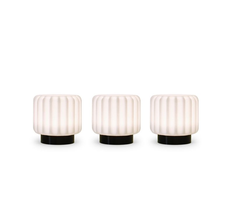 Set De 3 Lampes Dentelles 9cm Noir