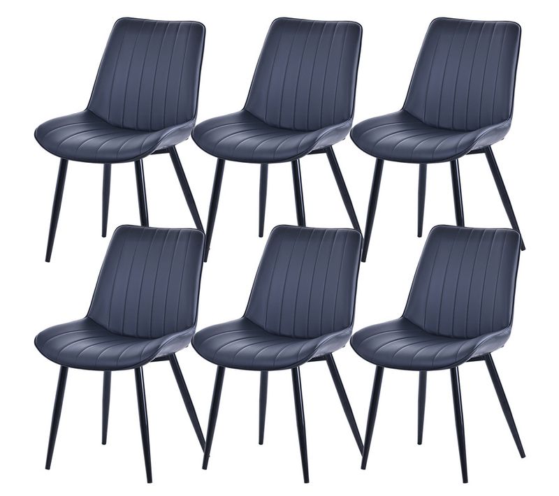 Lot 6 Chaises Salle à Manger, Salon Ou Bureau–chaise Moderne Confortable Avec Assise 47x43cm-Noir