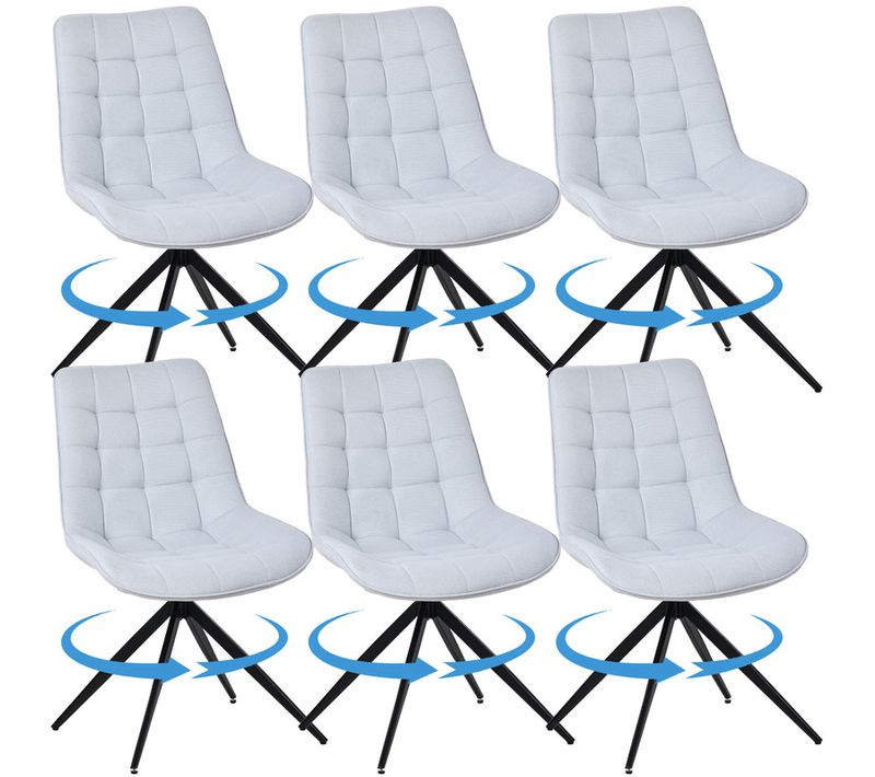 Lot 6 Chaises Salle à Manger, Salon Ou Bureau – Chaise Moderne Confortable Et Ergonomique Bleu clair