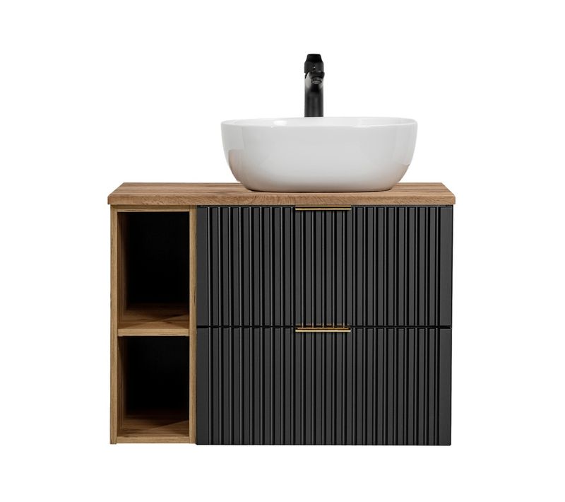 Meuble De Salle De Bain 80×46 cm Avec Vasque à Poser Et Design Moderne Pratique