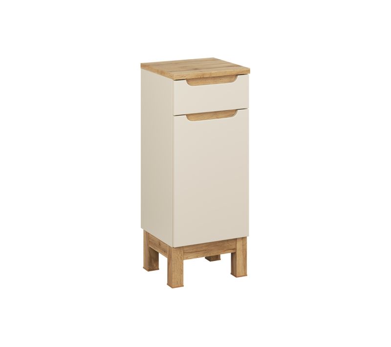 Meuble De Salle De Bain 35 Cm 1 Porte 1 Tiroir Cashmere Beige