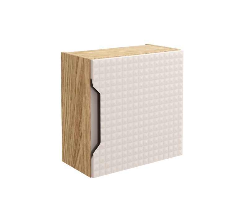 Meuble Mural Salle De Bain Qubik 35x35 cm Beige/oiled Oak