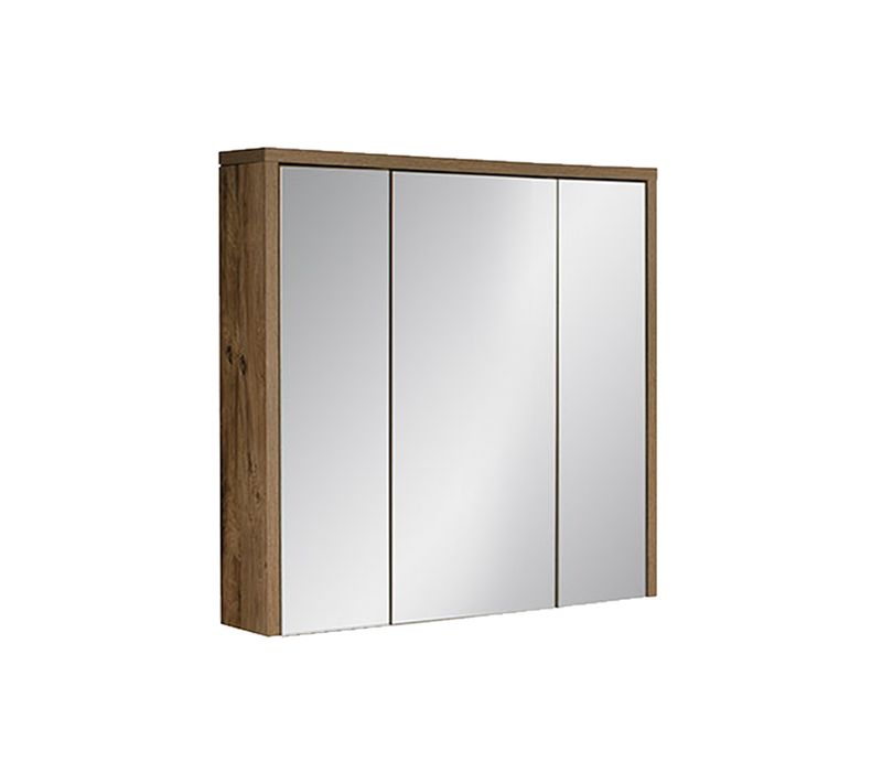 Armoire Miroir 80cm 3 Portes Huton Oak, Style Chaleureux Et Pratique
