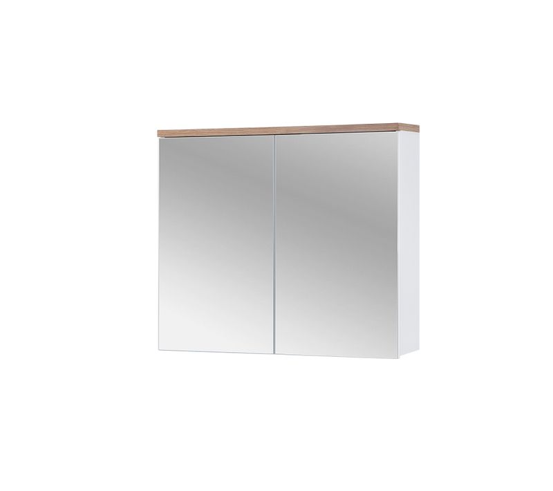Armoire Miroir 80cm 2 Portes Blanc, Design épuré Et Moderne